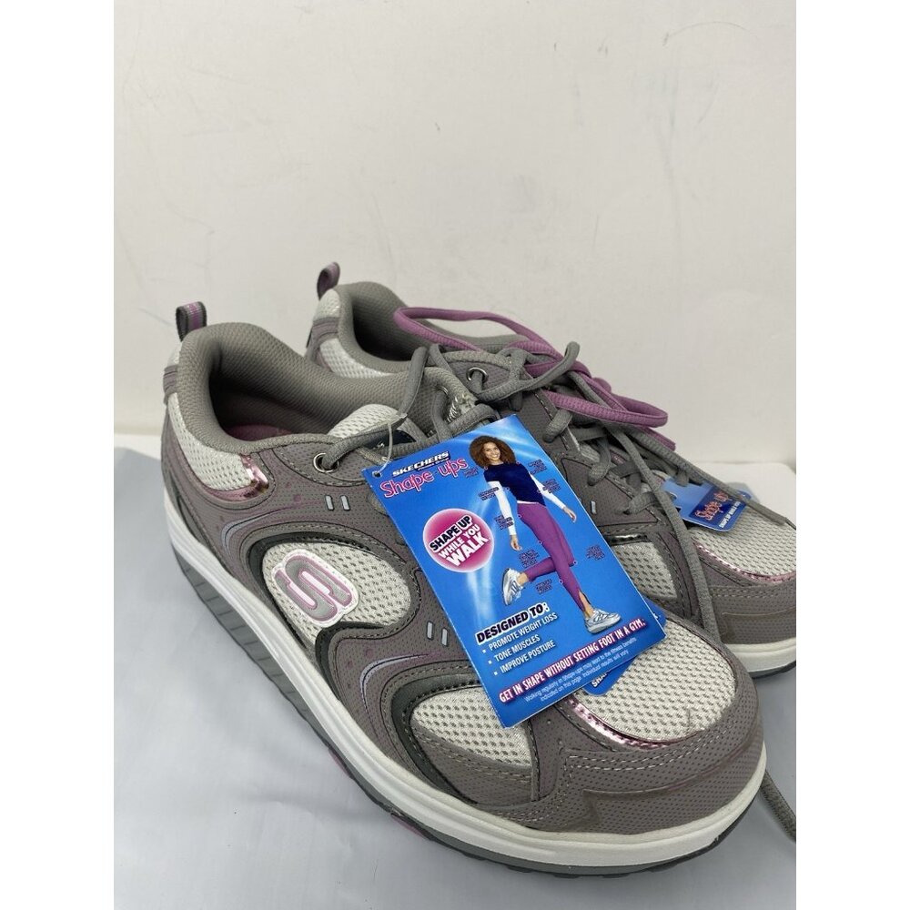New SKECHERS Shape Ups 11806  Women’s Walking Tone-Up Shoes Pink Gray Size 10